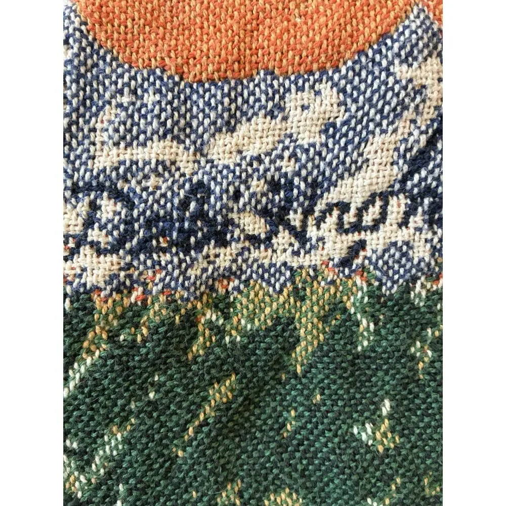 VTG 90s Goodwin Weavers Halloween Bears Trick or Treat Tapestry Throw Blanket